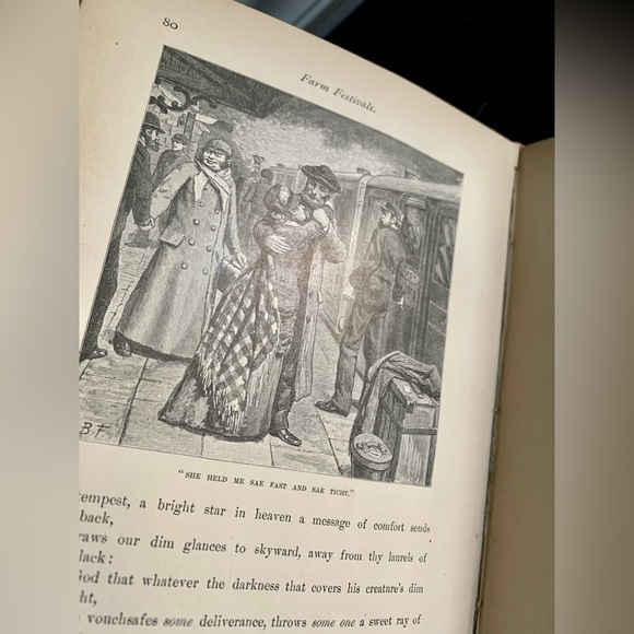 VINTAGE HARDCOVER,RARE FIND, FARM FESTIVALS ILLUSTRATED, ANTIQUE POETRY BOOK - Picture 9 of 12